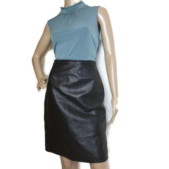 Karl Lagerfeld Paris NWT Womens Blue Sleeveless High-Neck Ruched Blouse L - Picture 10 of 10